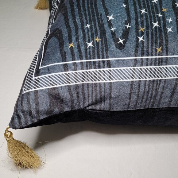 Cynthia Rowley Halloween Ouija Board Gothic Throw Pillow Black 28inx15in - Picture 2 of 12